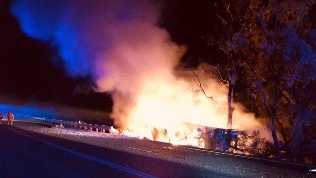 The scene of the crash of the man suspected of killing a Sydney dentist.