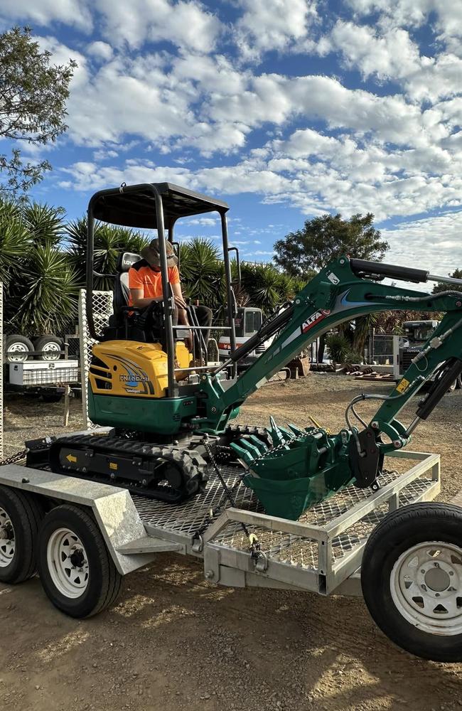 A mini digger and trailer were stolen from a Harristown property on Saturday morning, and have been recovered as part of a police operation that saw three teenagers charged with a raft of offences.