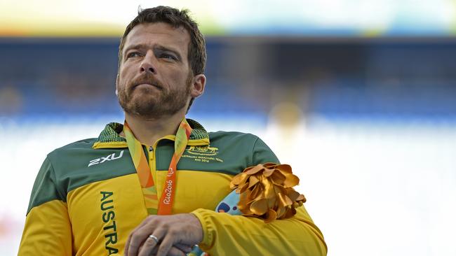 Kurt Fearnley after being awarded his bronze medal in the 5000m T54.