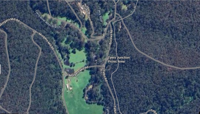 VICSES, Victoria Police and Ambulance Victoria were called to the scene on Morgans Mill Rd near Tyers Junction and Caringal just before 10pm Tuesday. Picture: Google Maps