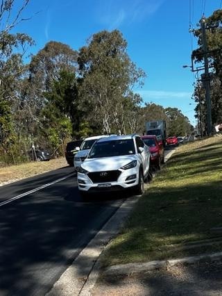 Neighbours captured cars parked in streets.