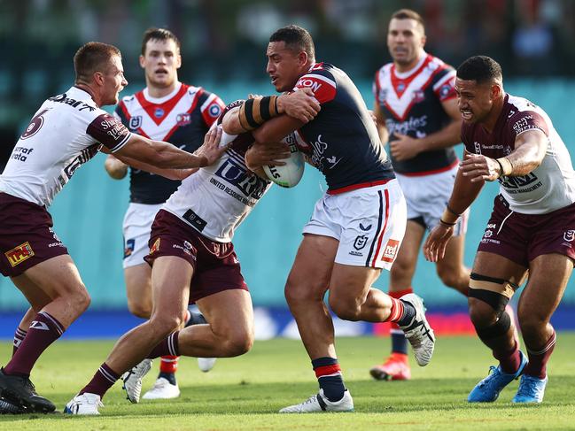 Siosiua Taukeiaho was impressive for the Roosters. Picture: Cameron Spencer/Getty Images