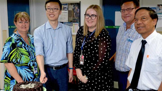Chris McPherson Nursing Director, Dr Eugene Ma, Dr Ashleigh Hennessey, Acting Executive Director Andrew Jarvis and Director of Medicine Thin Han open the rheumatism outreach clinic at Rockhampton Hospital. Picture: Jann Houley