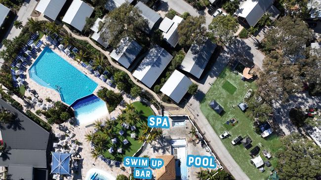 A layout of the new spa, pool and swim up bar coming to Sandstone Point Holiday Resort. Picture: Contributed