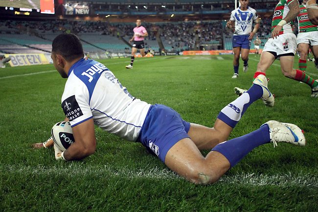 NRL Round 13 Bulldogs v Rabbitohs: Krisnan Inu scores. Picture: Mark Evans