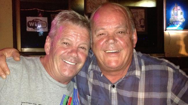 Retired Tasmanian abalone diver Anthony George Wilson, 61, of Margate, right, who was killed in a daylight shooting in Olongapo, in the Philippines. He is pictured here with his brother Greg. Picture: SUPPLIED