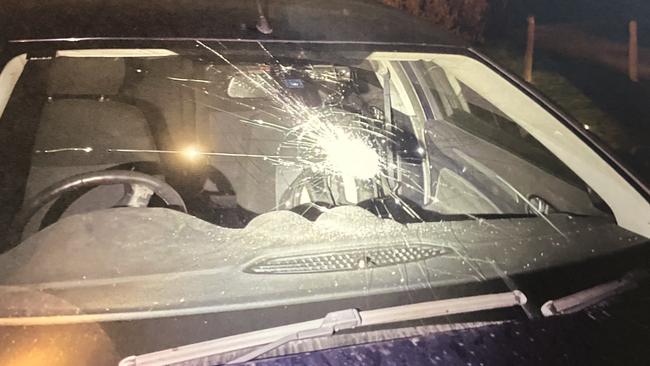 Car damaged in spate of rock throwing incidents. Picture: Supplied.