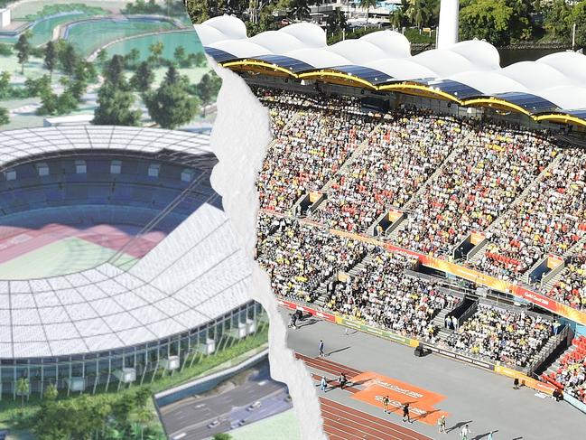 Plans for a stadium in Brisbane and Heritage Bank Stadium in Carrara.