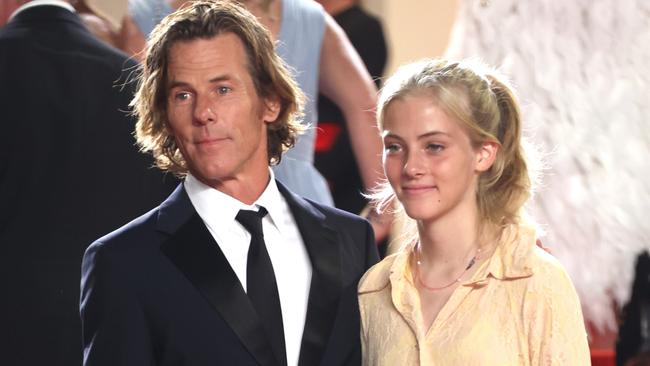 Danny Moder and daughter Hazel in Cannes, France. Picture: Mike Marsland/WireImage