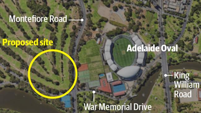 The proposed site of the arena on War Memorial Drive.