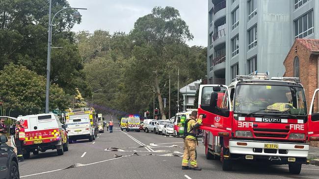 Dozens were evacuated after several explosions and a fire in The Central Coast of New South Wales. Emergency services were called to an office building on Donnison Street in Gosford, in NSW’s Central Coast after reports of several explosions: Picture: ABC