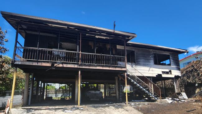 Fire destroyed this house at Kin Kora Drive, Gladstone, on November 25. Photo Darryn Nufer.