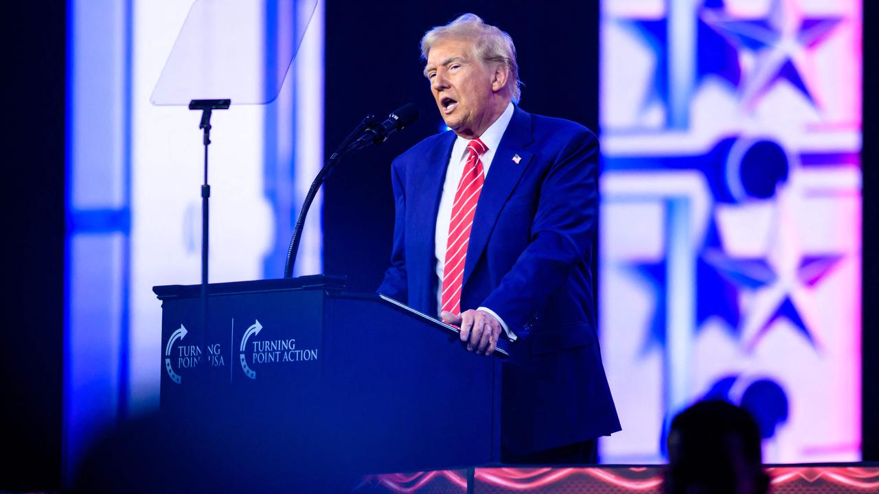 Mr Trump addressed crowds during Turning Point's annual AmericaFest 2024 in Phoenix, Arizona, on Sunday. Picture: Josh Edelson/AFP