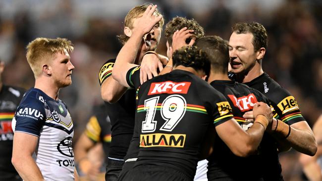 Panthers have retained the minor premiership, with a dominant win over the Cowboys. Picture: Getty Images.