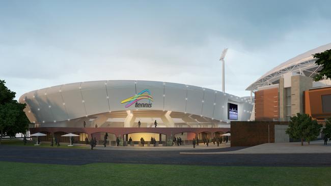 An artist’s impression of the proposed redevelopment of Memorial Drive centre court.