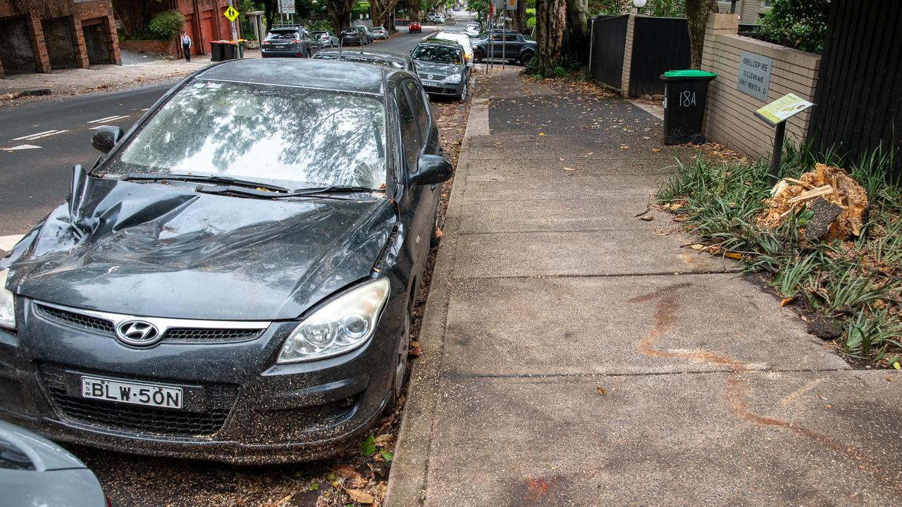 The damaged car on Ocean Ave. Picture: Thomas Lisson