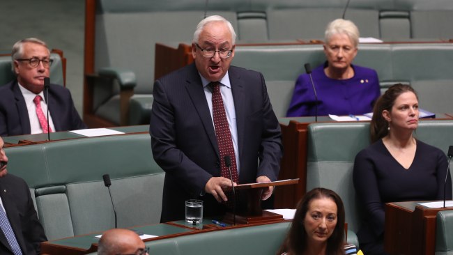 Michael Danby giving his Valedictory speech in the House of Representatives Chamber in Parliament House in Canberra. Picture Kym Smith