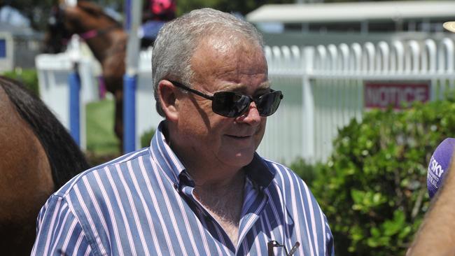 John Shelton saddles up Cabsav at Grafton on Tuesday.