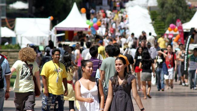  First year students at O-Week. 