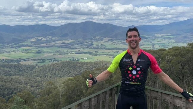 Robbie Frawley took part in Pain Revolution's Rural Outreach Tour in March 2020, a ride across regional Victoria that stops in rural towns to educate people about pain science. Picture: Supplied