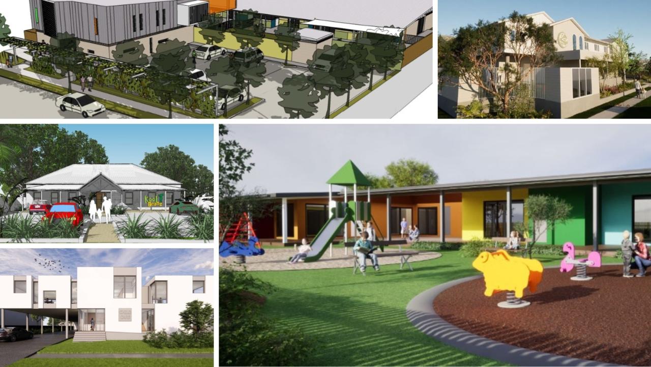 Design plans submitted to Mackay Regional Council for various childcare centres across the Mackay region.