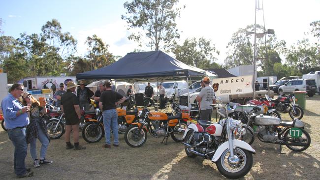 The display of historic bikes at All Bikes attracted a constant stream of interested people. Picture: Rodney Stevens