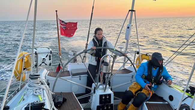 Adelaide’s Katie Sarah at the helm of ‘Outlaw’. Picture: Supplied