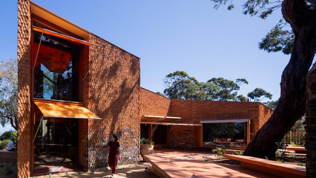 Wardle’s Burnt Earth Beach House in Anglesea has won two national architectural awards. Photo: Trevor Mein