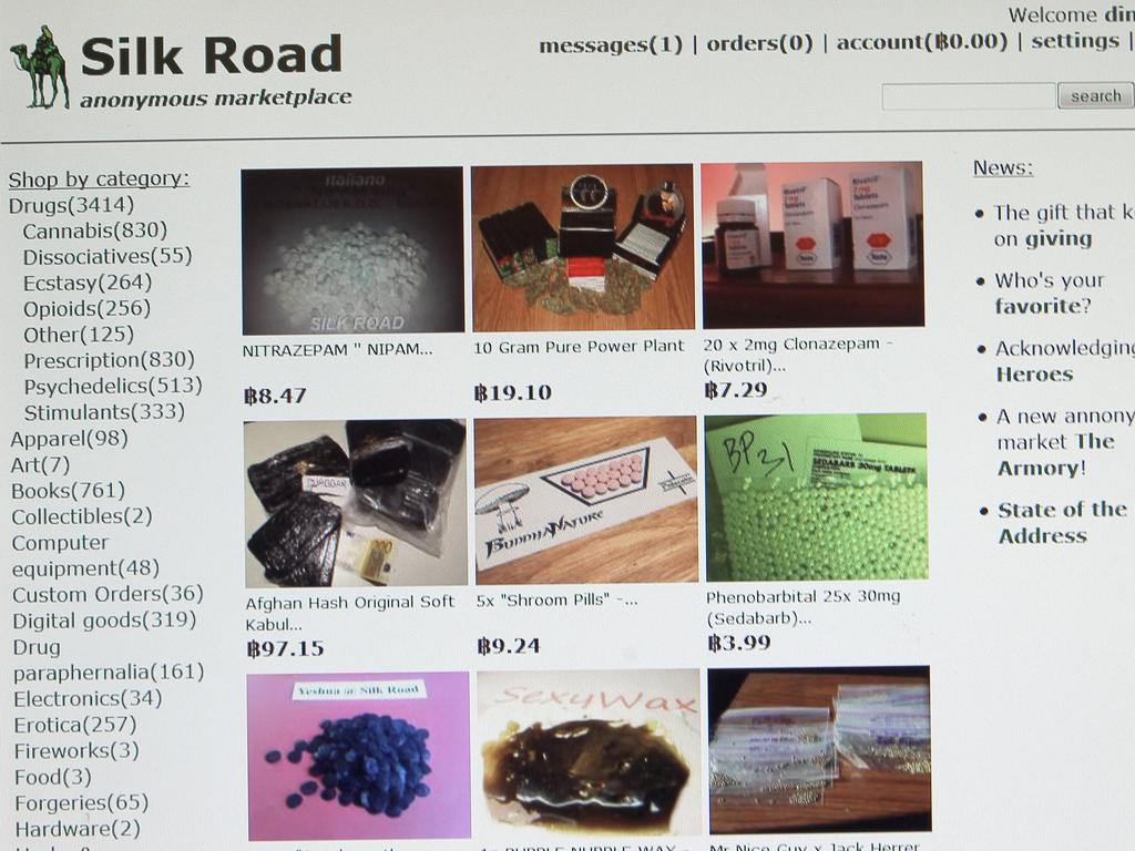 Screen grabs from the dark web — Drugs for sale on Silk Road site. Picture: Mark Cranitch