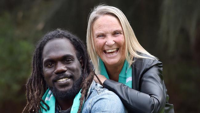 Anthony McDonald-Tipungwuti and his mum Jane McDonald. Picture: Nicki Connolly