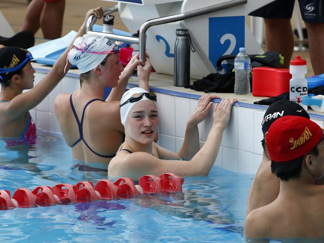 Swimmers gathered for training at the Dolphins emerging swimmers camp in Southport. Isabella Boyd from VIC. Picture: Tertius Pickard