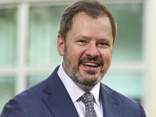 CANBERRA, AUSTRALIA, NewsWire Photos. JANUARY 31 2024: Minister for Industry and Science Ed Husic and Ivan Power NRF CEO at Parliament House Canberra. Picture: NCA NewsWire / Martin Ollman