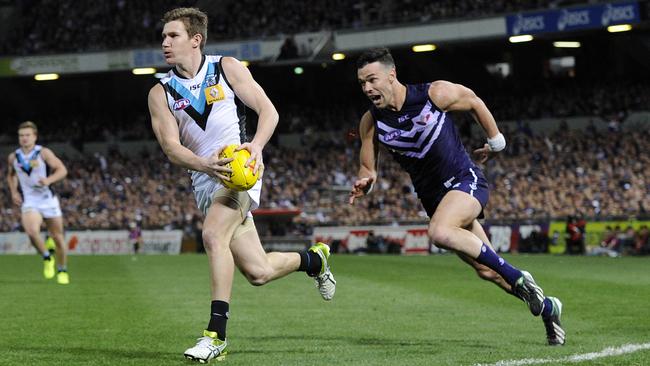 Matt White provided Port Adelaide with much-needed speed. Picture: Daniel Wilkins