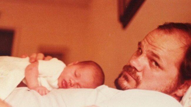 A baby Meghan with her dad. Picture: Instagram