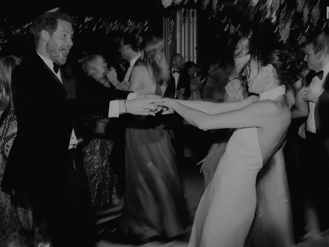 The couple dance together in a previously unseen photo from their wedding day. Picture: Netflix