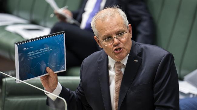 Scott Morrison in question time on Tuesday. Picture: Martin Ollman