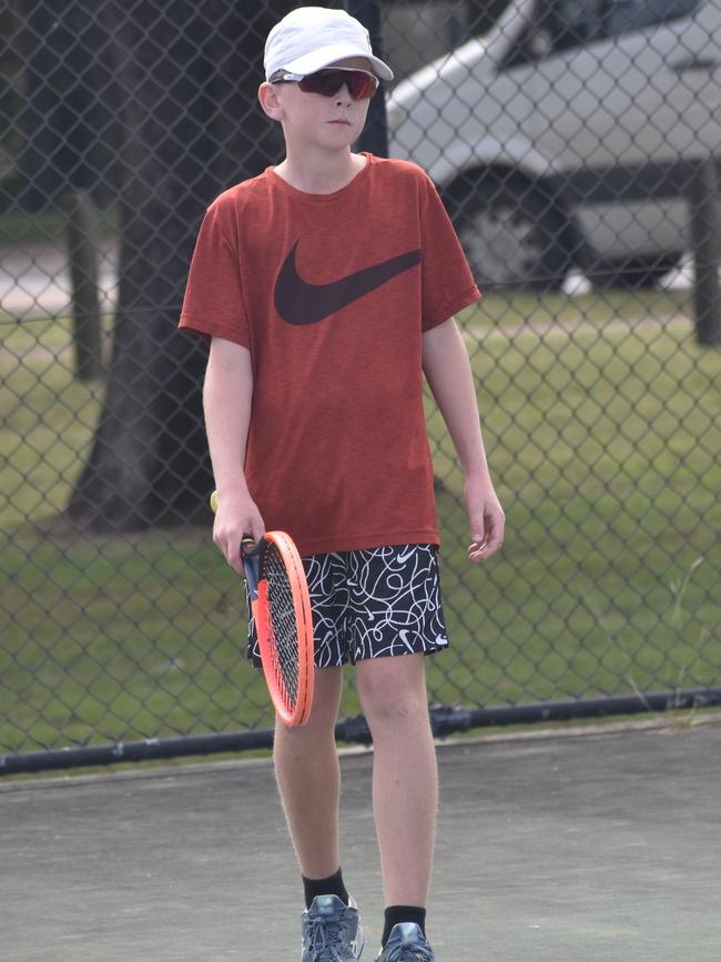 Players on court at the JDS Central Region tournament at the Rockhampton Regional Tennis Centre on July 14, 2024.