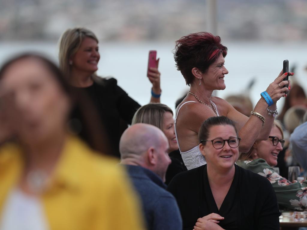 Patrons enjoying the NYE party at the 2019 Taste of Tasmania. Picture: LUKE BOWDEN