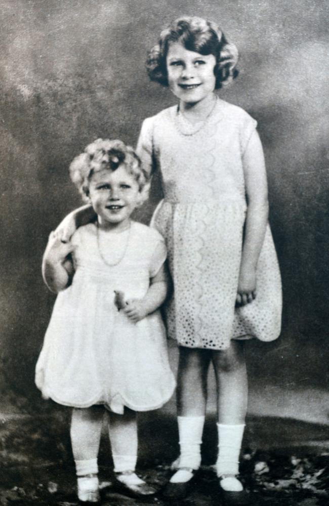 1933: Then Princess Elizabeth, she is seen here with her younger sister Margaret. Picture: Universal History Archive/Universal Images Group/Getty Images