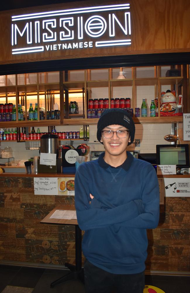 Mission Vietnamese waiter Lincoln Dang says customers have helped the store keep afloat with takeaways. Picture: Brian Bennion