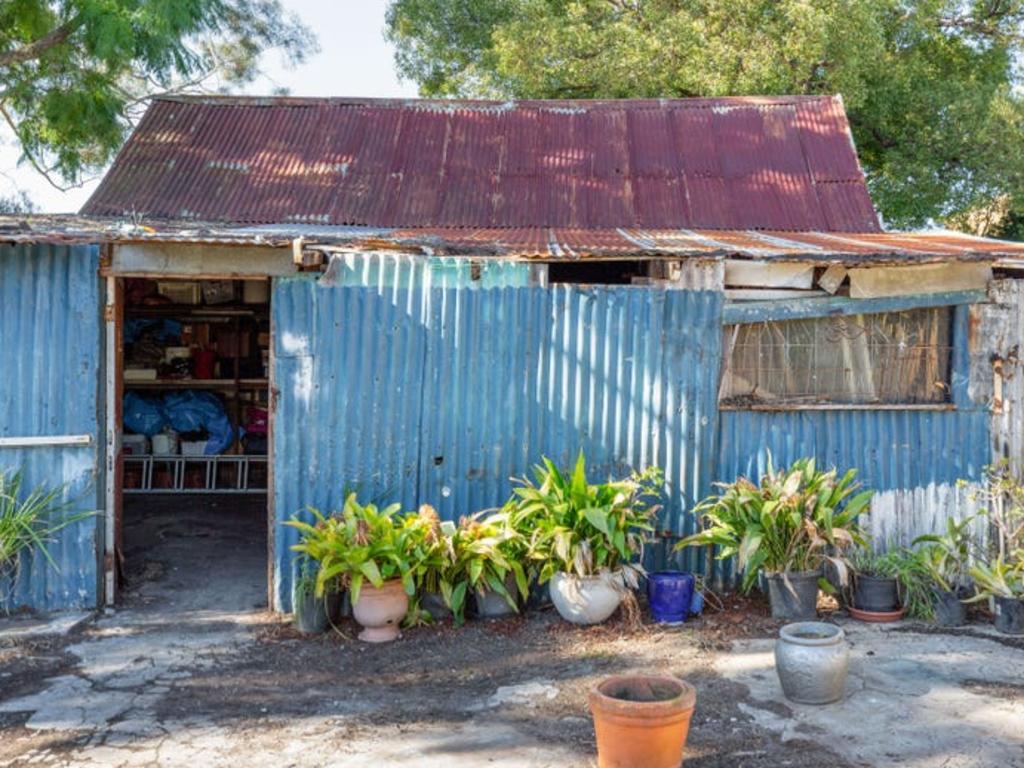 The shed has seen better days.