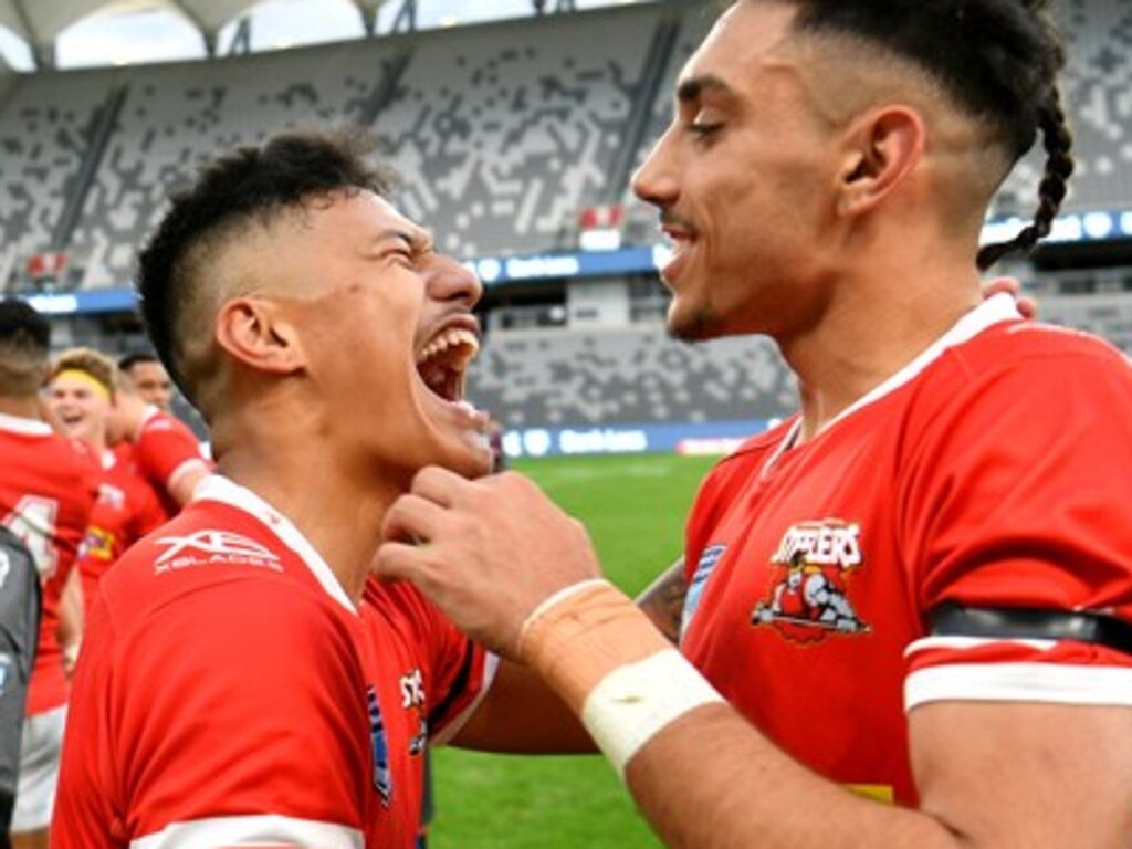 Junior Amone and Tyrell Sloan were stars for the Dragons in SG Ball. Picture: NRL Photos/NSWRL