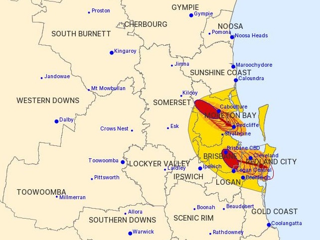 The BoM issued this warning at 2.22pm.