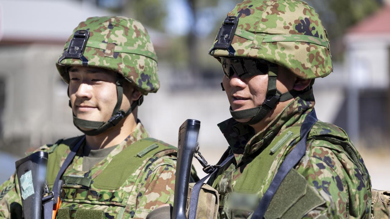 Japanese Self-Defence Force soldiers conduct training at Line Creek Junction, Townsville Field Training Area, Queensland during Exercise Brolga Run 2024. Photo: CAPT Brittany Evans