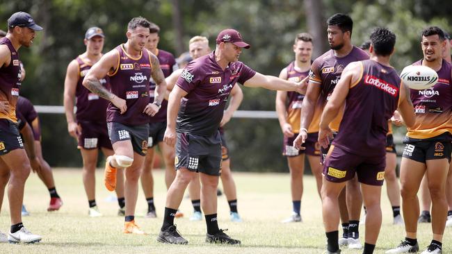 Seibold got a proper look at his Broncos players. (AAP Image/Josh Woning)