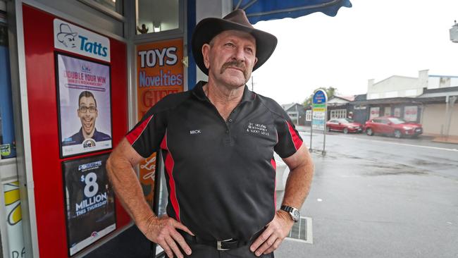 Break O'Day Mayor Mick Tucker out the front of the newsagency in St Helens. Picture: Zak Simmonds