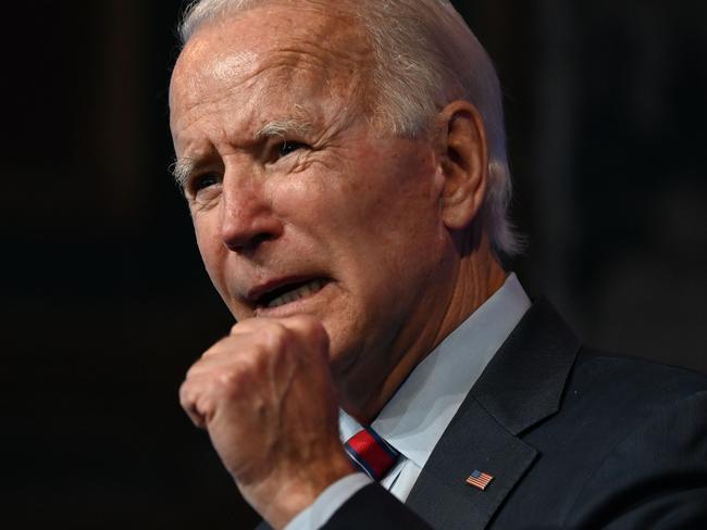 US President-elect Joe Biden speaks on the latest unemployment figures at The Queen in Wilmington, Delaware on December  4, 2020. - US President-elect Joe Biden said that Americans face a "grim" employment picture and will need immediate help to get through the coming months as Covid-19 cases surge. (Photo by Jim WATSON / AFP)