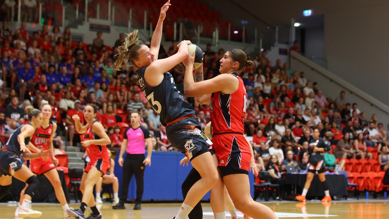 Reigning WNBL champions the Townsville Fire were bundled out of finals in straight sets following a 108-102 defeat in Perth. (Photo by James Worsfold/Getty Images)