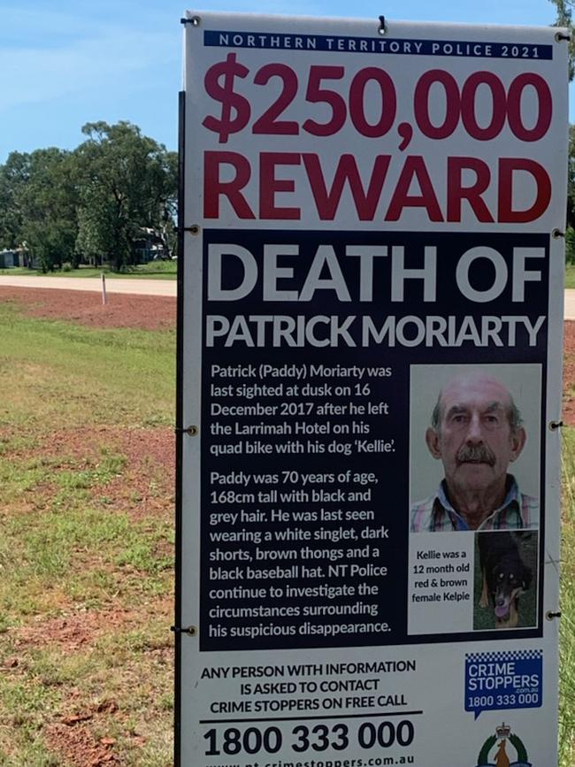 Patrick ‘Paddy’ Moriarty has been missing since 2017. Picture: NT Police