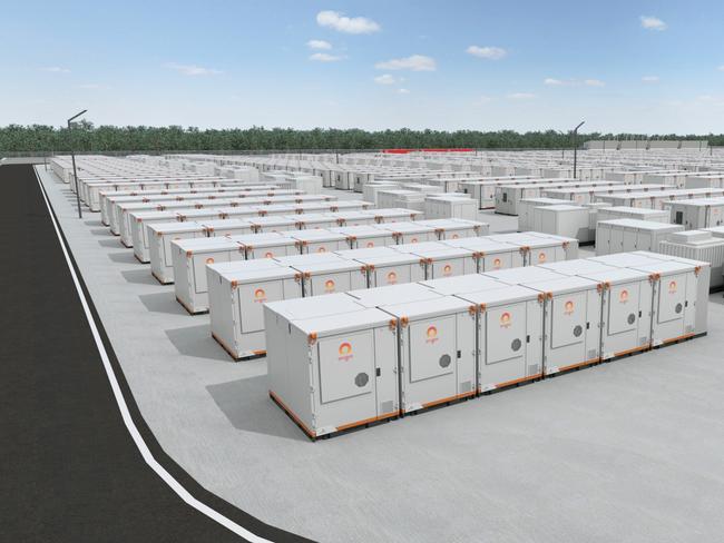 Artists' impressions of the $600m battery to be built by Origin Energy at Eraring. Picture: Supplied